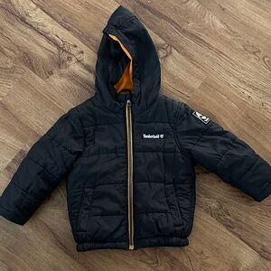 Timberland Black Jacket with Orange Accents